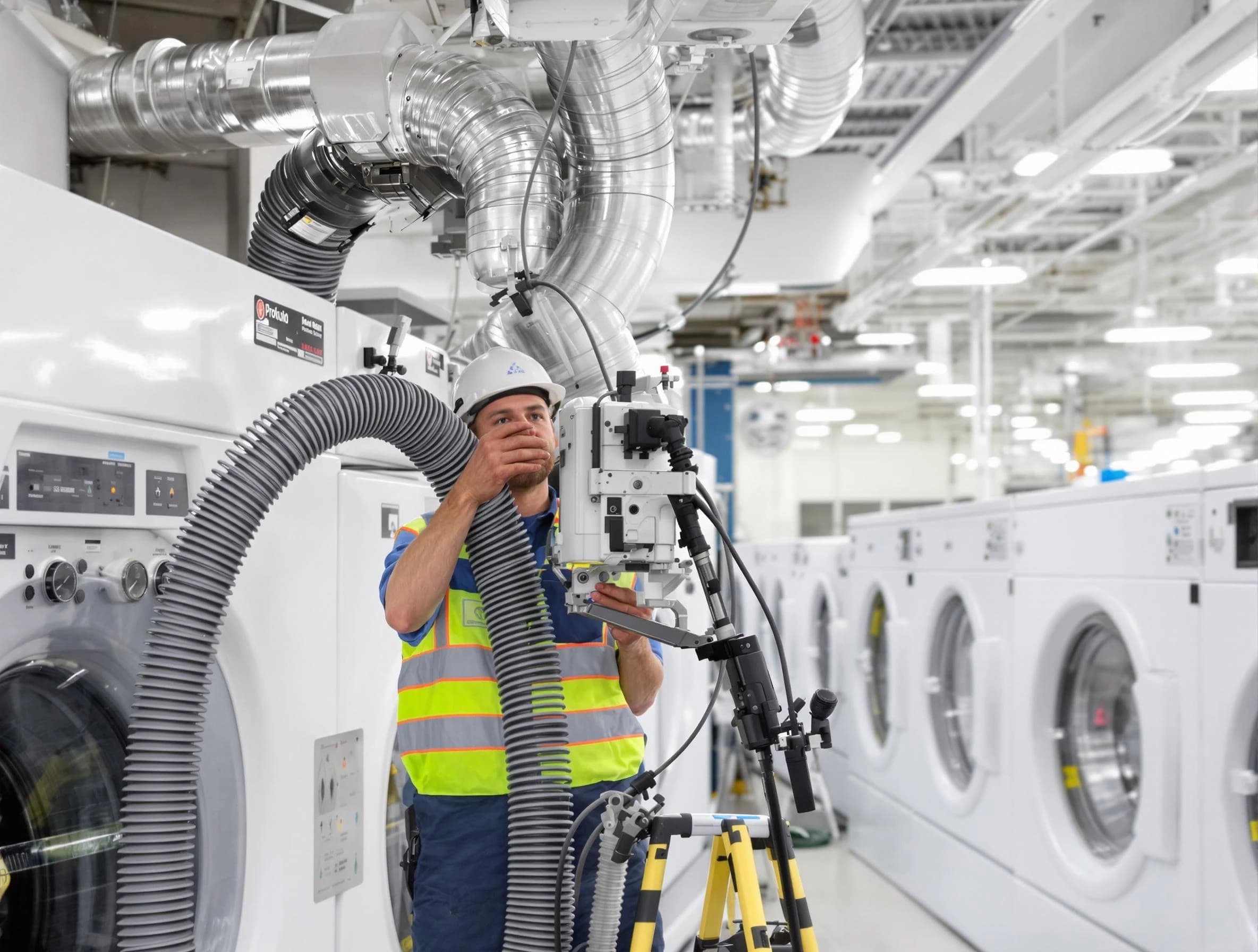 Union City Dryer Vent Cleaning team performing commercial-grade dryer vent cleaning at a business facility in Union City