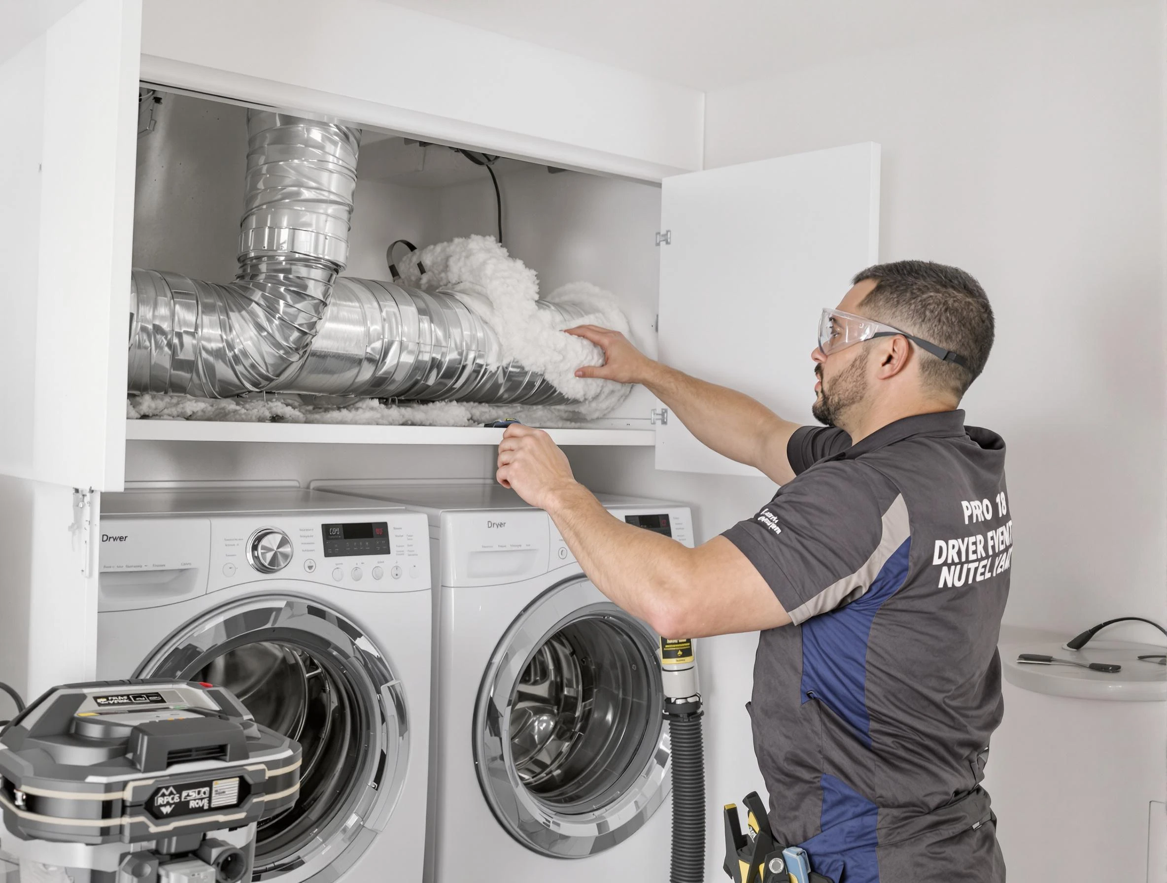 Union City Dryer Vent Cleaning certified technician performing specialized gas dryer vent cleaning in Union City